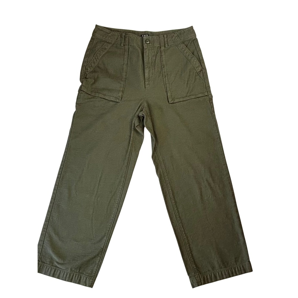 J.Crew Womens Olive Green Wide Leg Utility Patch Pocket Pants Size 8